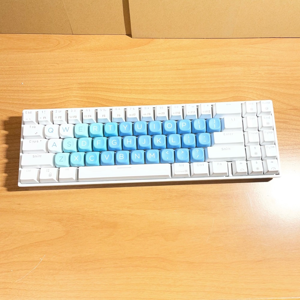 Royal Kludge RK71 Mechanical Keyboard White Blue Gradient Keycaps RGB  70%